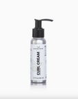 A Simple Planet Curl Cream, a silver 2.7 fl oz (80 ml) pump bottle with green and black text, stands upright against a plain white background. Infused with Organic Flaxseed, it helps achieve soft, defined curls.