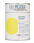 Mellora Laundry Powder container with lemon label on a white background