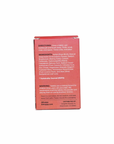 A red box for Huppy Kids Toothtabs with white text lists directions, ingredients—including a fluoride alternative—and warnings. It’s distributed by BYHAPPYBRANDS, INC., and includes social media and sustainability notes.
