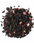 A close up on loose berry berry tea on a white background.