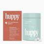 huppy kids' toothpaste tablets packaging and mint green container on a white background