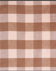 A Brown and pink plaid cotton flannel pattern. 