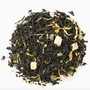 white backdrop with a black and fruit tea circle