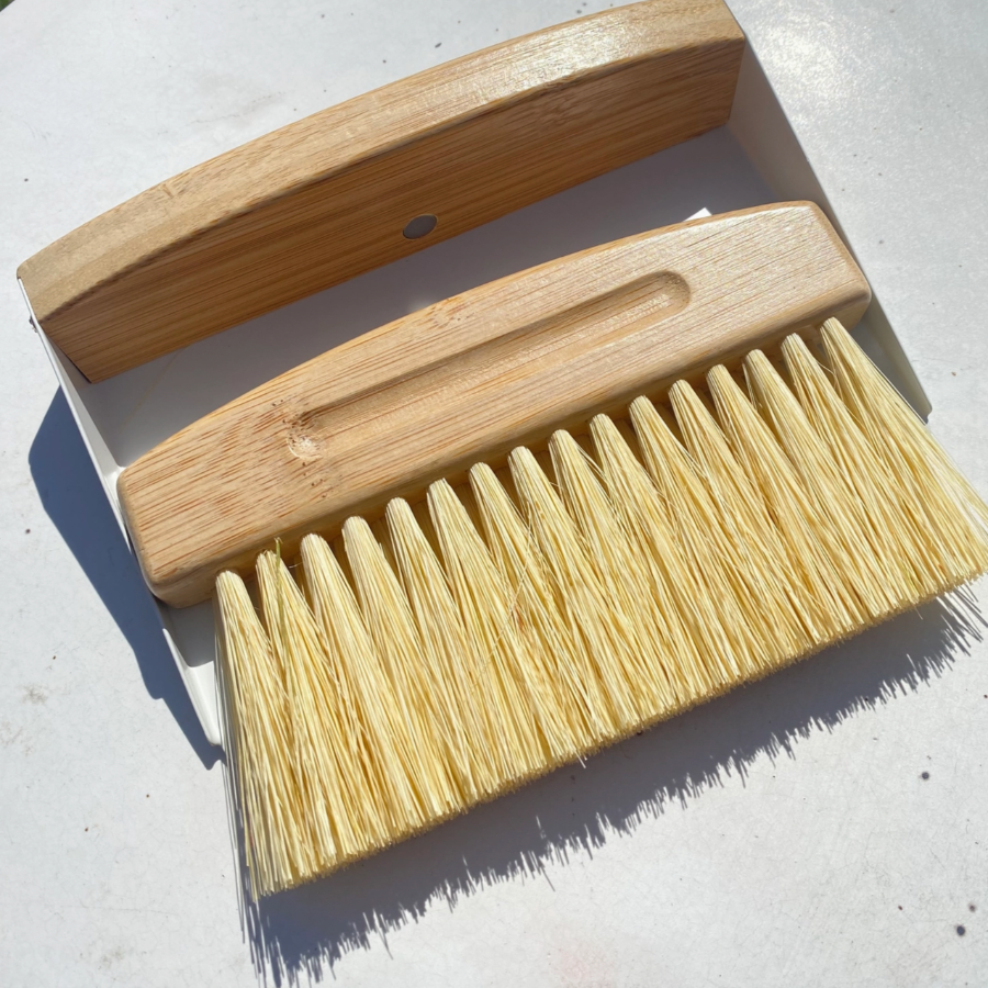 natural fiber hand brush and dust pan