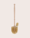 Natural fiber toilet bowl brush with wood handle and edger