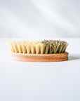 Double-sided brush with natural bristles on a white background