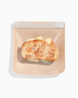 tan and clear silicone bag with sandwich 