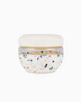 Terrazzo bowl with white top on white background