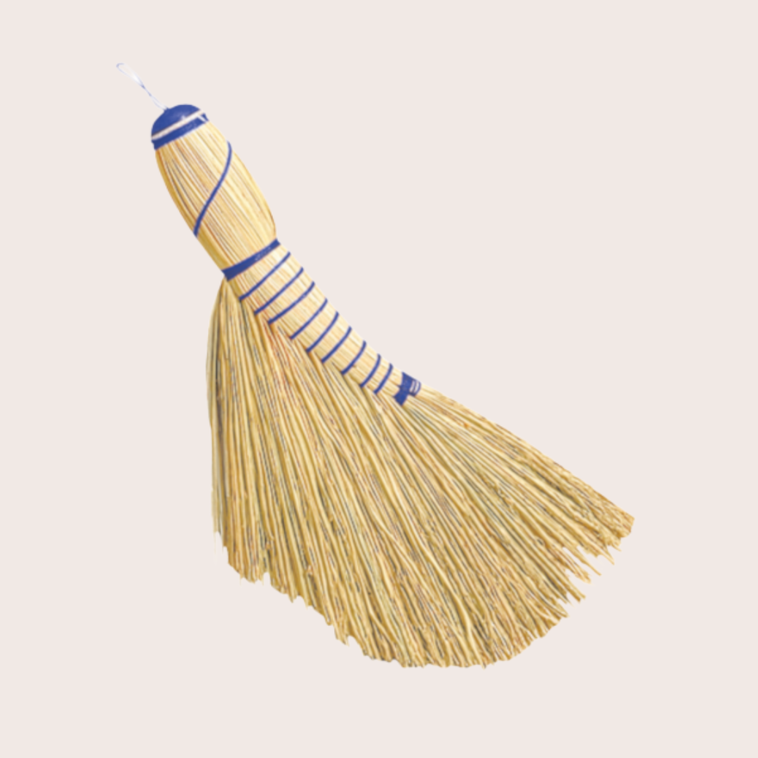 Angled Rice Straw Hand Broom