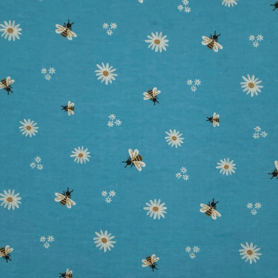 No Paper towel with bees and daisies on a light blue background