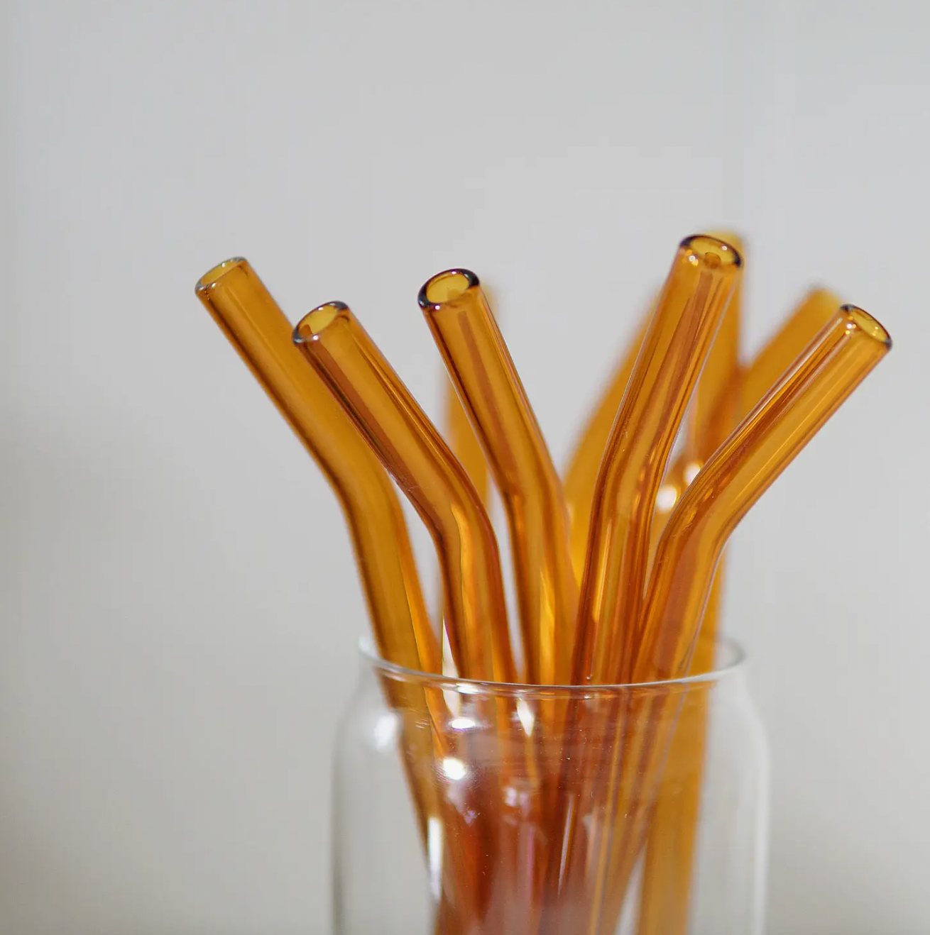 Burnt Orange Bent Reusable Glass Drinking Straw – Weston Workshop